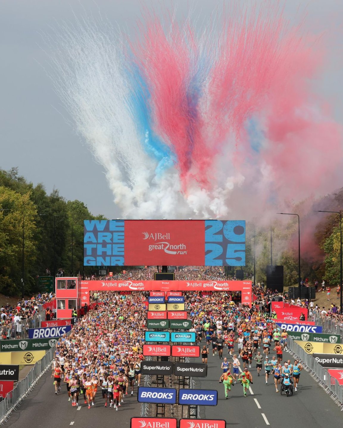 The team on the start line of the 2025 Great North Run